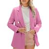 Generic Blazer da donna UK con risvolto a tacca a maniche lunghe aperto sul davanti cardigan Business Casual lavoro ufficio giacca blazer, rosa, L
