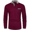 LIUPMWE Manica Lunga da Uomo Puro Cotone Elegante Top Cuciture Classiche Maglietta Commerciale Camicia