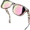 Joopin Occhiali da Sole da Uomo Donna Polarizzati Protezione UV400 Classici Rettangolari Quadrati Vintage Retrò Anni '80 Occhiali Specchio da Guida (Specchiati Rosa)