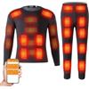 TOVCHEI Set Intimo Termico Riscaldato, 32 Aree Riscaldanti Long Johns Termici Elettrici, App Control Winter Warm Shirt & Pants