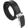 Police Cintura Uomo In Vera Pelle, Made In Italy, Con Fibbia a Sgancio Rapido, Accorciabile Con Scatola 115 (Taglia 48-52)