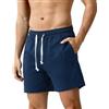 Casey Kevin Pantaloncini Palestra Uomo Cotone con Tasche a Cerniera Running Pantaloni Corti Estivi Sportivi Corsa Gym Trekking Estivi Bodybuilding Shorts Basket Tennis Calcio Pallavolo Shortpad