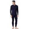 LAPASA 100% Lana Merino Completo Termico Uomo Peso Outdoor Hiking - Abbigliamento Intimo Caldo Pantaloni e Canotta Intimo Trekking Alpinismo Outdoor Calcio Running Blu Navy (Caldo) M