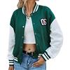 EGSDMNVSQ Giacca Corta da Donna Primaverile College Giacca da Baseball Cappotto Bomber per Ragazze Vintage