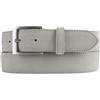BELTINGER Cintura in camoscio italiano, larghezza 35 mm, uomo, cintura per abito, cintura per pantaloni, camoscio, fibbia argento | grigio chiaro 80cm