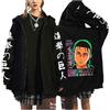 zhedu Felpa con Cappuccio con Cerniera AOT Felpa con Cappuccio A Maniche Lunghe con Cerniera Donna Uomo AOT Grafica Oversize Casual Y2K Streetwear