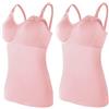 ZESLIV 2 Pezzi Top da Donna per Allattamento, Canottiera Sottoveste con Reggiseno Integrato, Reggiseno Senza Ferretti per Gravidanza, Top Maternità Senza Ferretti, Colore: rosa., XL