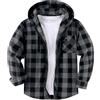 SwissWell Camicie Flanella da Uomo Camicie Quadri con Cappuccio Cerniera Camicia a Maniche Lunghe Felpa con Cappuccio Giacca Camicia da Boscaiolo Lavoro Escursionismo Campeggio