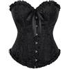 Zaleau Corsetto Donna Overbust Sexy Corpetto Top Bustini Burlesque Corsetti per Halloween Taglie Forti, XS-6XL, Nero, XL