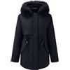 Generic Giacca invernale da donna in peluche oversize di media lunghezza con cappuccio e colletto largo con bordi staccabili Piumino Cento Grammi Donna Censured Donna Piumino
