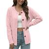 Duohropke Cardigan lungo da donna, scollo rotondo, maglione con bottoni a cuore, a maniche lunghe, morbido, cardigan aperto, a maglia grossa, per le mezze stagioni, Colore: rosso, Taglia unica
