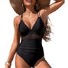 SEDEX Costume Intero Donna Scollo a V Costumi da Bagno Contenitivo Croce Indietro Intero Modellante Un Pezzo Monokini Mare Piscina Spiaggia Imbottito Costumi da Bagno Donna Curvy(Nero, S)