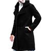 HAOLEI Giacche in Pelle Lunga Da Uomo in Pile Giubbotto Colletto Con Risvolto Imbottito Aviatore Cappotto in Finta Di Montone Cappotti in Morbida Pelle Di Pecora Vintage Giacca Invernale in Ecopelle