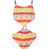 PETIT ALO Costume da bagno Trikini per bambini da 3 a 18 anni - Stampa Tie Dye Rosa Multicolore - Biancheria da bagno estiva 3 - 18 anni, multicolore, 10 anni