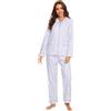 GLOBAL Pigiama Donna Flanella 100% Cotone, Bottoni Coulisse Autunno Inverno | Morbido e caldo, maniche lunghe, tessuto traspirante e delicato sulla pelle, ideale per la casa e relax quotidiano