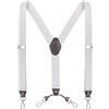 Ausukler Bretelle da uomo extra resistenti, larghe 3,5 cm, con gancio girevole Heavy Duty Men Braces nero, bianco, Taglia Unica