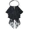 UniqKaliber Colletto con Volant Vittoriano Jabot in Pizzo Collo Vintage Lolita Accessorio per Costume di Halloween, nero, One Size