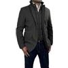 VEQUÈ Giacca Invernale da Uomo Linea Sartoriale Trench Lungo Elegante Soprabito Con Gilet Interno Removibile Cappotto Classico Giubbotto Casual Impermeabile