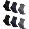 DANISH ENDURANCE Calzini Uomo Fibra di Bambù, Calze Anti-Sudore Traspiranti, Morbide e Classiche, Calze da Lavoro e Uso Quotidiano, 6 Paia, Multicolore (2 X Nero, 2 X Blu, 2 X Grigio), 43-47