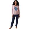 United Labels Disney Lilo & Stitch Pigiama da donna - Sweet Thing Set pigiama con maglia a maniche lunghe e pantaloni rosa/blu, rosa/blu, XL