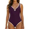 YNIQUE Costume Intero Donna Scollo V Pancia Piatta Schiena Nuda Colorblock | Costume Intero Donna, Scollo V, Controllo Pancia, Snellente Push Up Costumi Interi, Schiena Nuda per Spiaggia