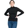 LAPASA Donna Maglia Termica Collo a Lupetto L89 - Abbigliamento Termico Traspirante a Maniche Lunghe Fodera in Pile Strato Base Nero (Peso Medio) M