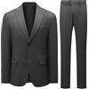 YFFUSHI Abito da Uomo 2 Pezzi Completo Uomo Risvolto a Punta Taglio Regular Elegante 2 Bottoni Ufficio Cerimonia, Grigio, M