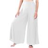 Lofbaz Donna Gamba Larga Palazzo Pantaloni Yoga Hippie Harem Flowy Pantaloni - Tinta Unita Bianca - S