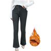 lozssnigzi Jeans Felpati Donna Jeans A Zampa Termici Invernali Pantaloni in Pile Elasticizzati Comodi Vita Alta