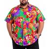 King Kameha Camicia Hawaiana Uomo Maniche Corte - Pineapple, Verde, 7XL