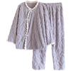 Generico Pigiama Donna Set Flanella Invernale Ricamo Antico Stile Cinese Caldo Casa Autunno Inverno