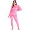 CityComfort Pigiama Pile Donna, Set Manica Pigiama Donna Invernale per Adulti Adolescenti, Regali per Lei (M, Rosa)