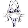 JasmyGirls Bikini Sexy Set Anime Mucca Cosplay Lingerie Due Pezzi A Vita Alta Costumi Da Bagno Spaghetti Cinghia Floreale Tanga Costumi