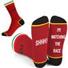 SC Products Calzini F1 per gli amanti delle auto, taglia 39-42, in cotone, regalo di Formula 1, regalo del Grand Prix F1 per uomini, rosso