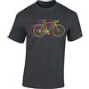 Baddery Bicicletta Maglietta - „Fun Between Your Legs" (Grigio Scuro S)