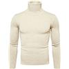 Fulidngzg Maglione Uomo Invernale Collo Alto in Cotone Pullover in Maglia Manica Lunga Maglioncino Casual Elegante Maglioni Primaverile Leggero Sottogiacca Slim Fit Taglie Forti per Case Lavoro,Beige,M