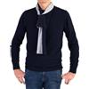 Marenza Sciarpa Uomo Misto Cashmere Made in Italy Sciarpino Bottoni Bicolore Donna Scaldacollo Cachemire Invernale Unisex Lana Merino Grigio Beige Scialle Calda Taglia Unica Pashmina (Blu/Grigio)