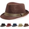 Initlove Cappello Fedora unisex classico Panama cappelli a tesa corta Trilby cappelli, Caff, Taglia unica