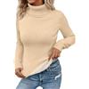 Generisch Maglione termico da donna con fodera in pile - Maglione foderato in maglia a coste | Maglione invernale caldo e attillato per le giornate fredde