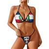 FWJZDSP Costume da Bagno da Donna con Bandiera della Repubblica Dominicana, 2 Pezzi, Bikini, Costume da Bagno
