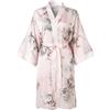 Ledamon Kimono corto da donna - Accappatoio da notte con tasca floreale, Rosa chiaro, One Size