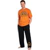 Y Yellowstone Yellowstone Set Pigiama Uomo, Comodo Cotone Abbigliamento da Casa Pigiami (Arancione/Nero, 3XL)