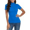 Totatuit T-Shirt Donna Cotone on Collo Alto Sottogiacca Eleganti Top Slim Fit Elasticizzato Dolcevita Maglia Manica Corta Basic Lupetto