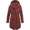 Vancavoo Giacca Primaverile Donna Giubbotto Antivento e Impermeabile Cappottino con Cappuccio Casual Parka Antivento Giacche Outdoor,Bordeaux,S