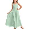 JokeLomple Abito Lungo in Chiffon svolazzante per Ragazze, Damigella d'Onore Junior, Abito da Sposa, Abito da Cerimonia