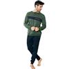 Australian Pigiama Lungo Uomo in Caldo Cotone in Vari Modelli E Taglie dalla M alla 2XL, Pigiama Maschile (IT, Testo, XL, Regular, Regular, AI758-Verde Militare/Blu)