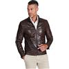 D'Arienzo Giacca in Pelle Uomo Made in Italy Testa di Moro Vintage Giubbotto Giubbino Moto Vera Pelle Made in Italy Hamilton