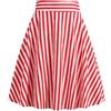 Xbemkste Minigonna da donna a strisce retrò da donna, questa gonna casual alla moda in stile retrò, Colore: rosso, S