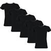 TupTam Canottiera Bambino - Set 5 Canottiere Maniche Corte, 100% Cotone, Morbide e Traspiranti, Nero, 104-110