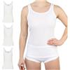 SES - Canottiera da Donna, Confezione da 3 Pezzi, 100% Cotone, Bianco, 38